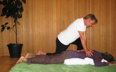 Back Palming and warming. 